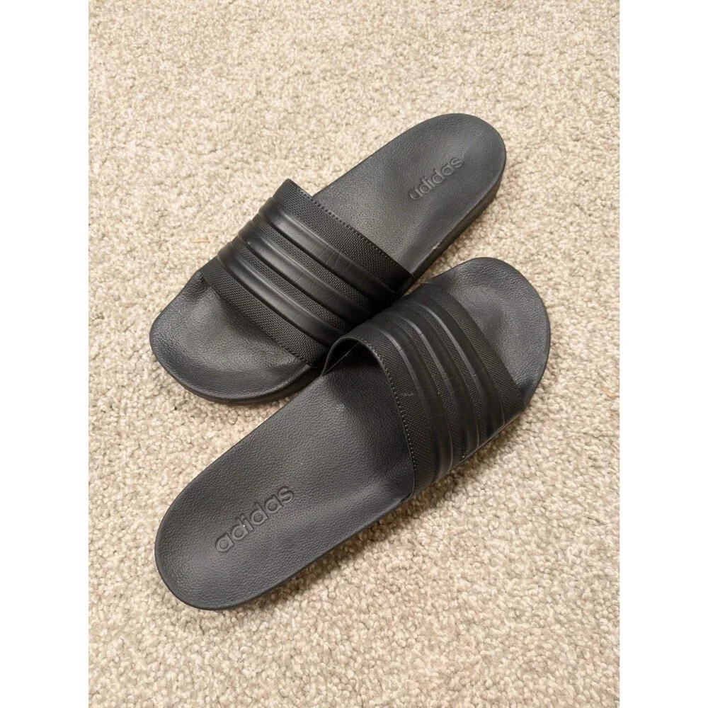 Adidas Adilette Shower Slides Sandals Black Mens 14 Cloudfoam 3-Stripes | GZ3772